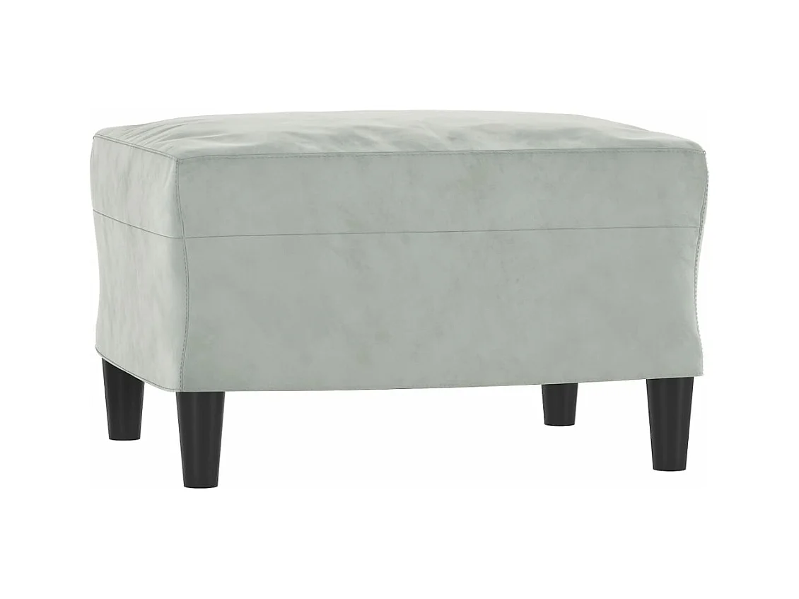 Fauteuil avec repose-pied Gris clair 60 cm Velours