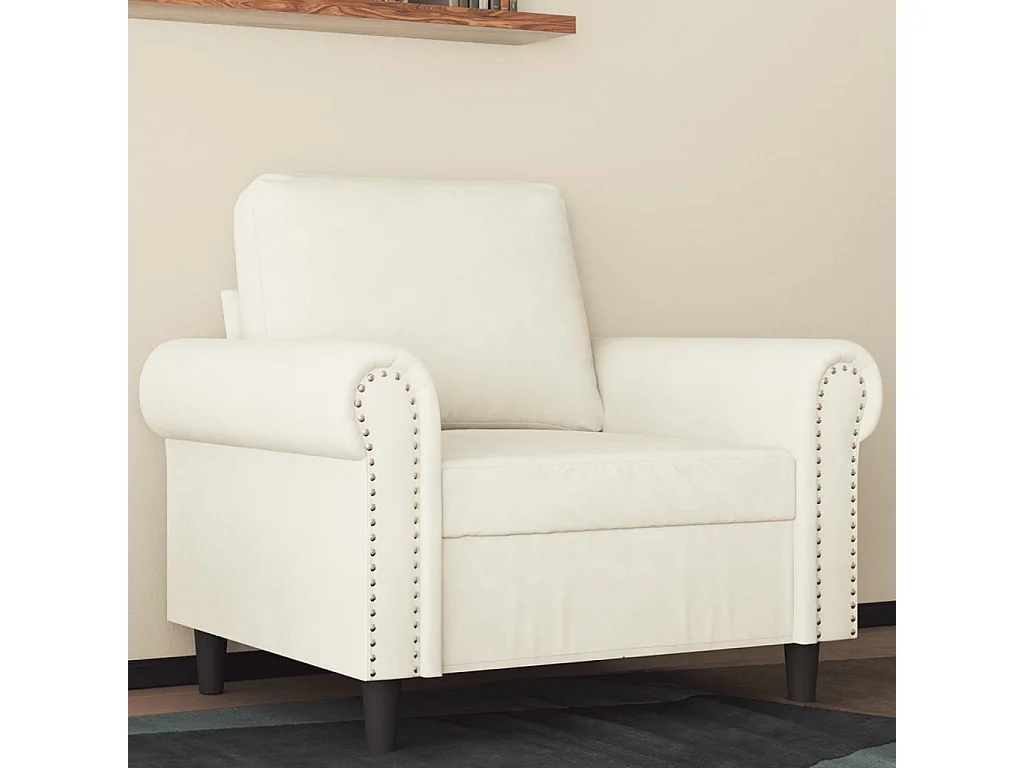 Fauteuil Crème 60 cm Velours