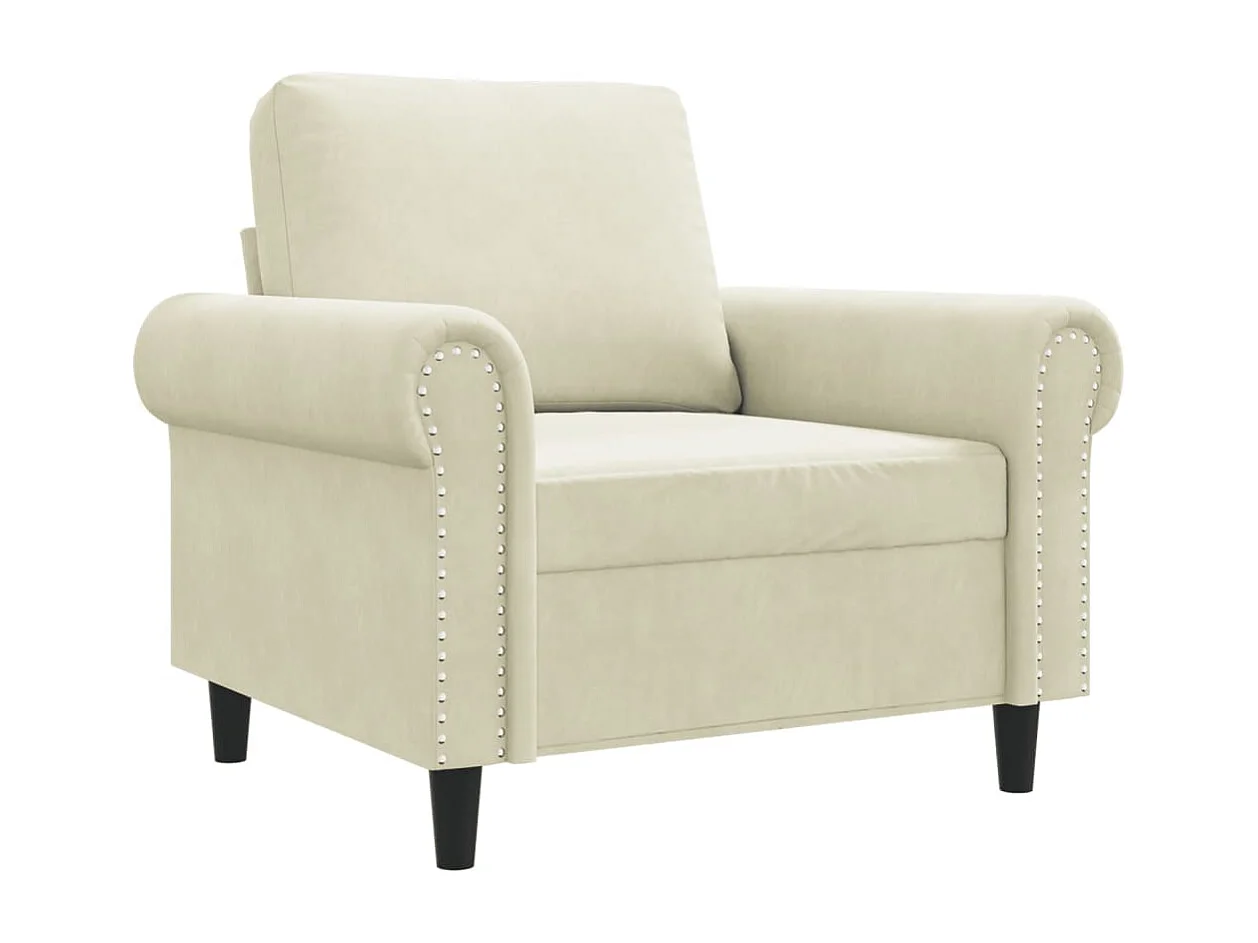 Fauteuil Crème 60 cm Velours