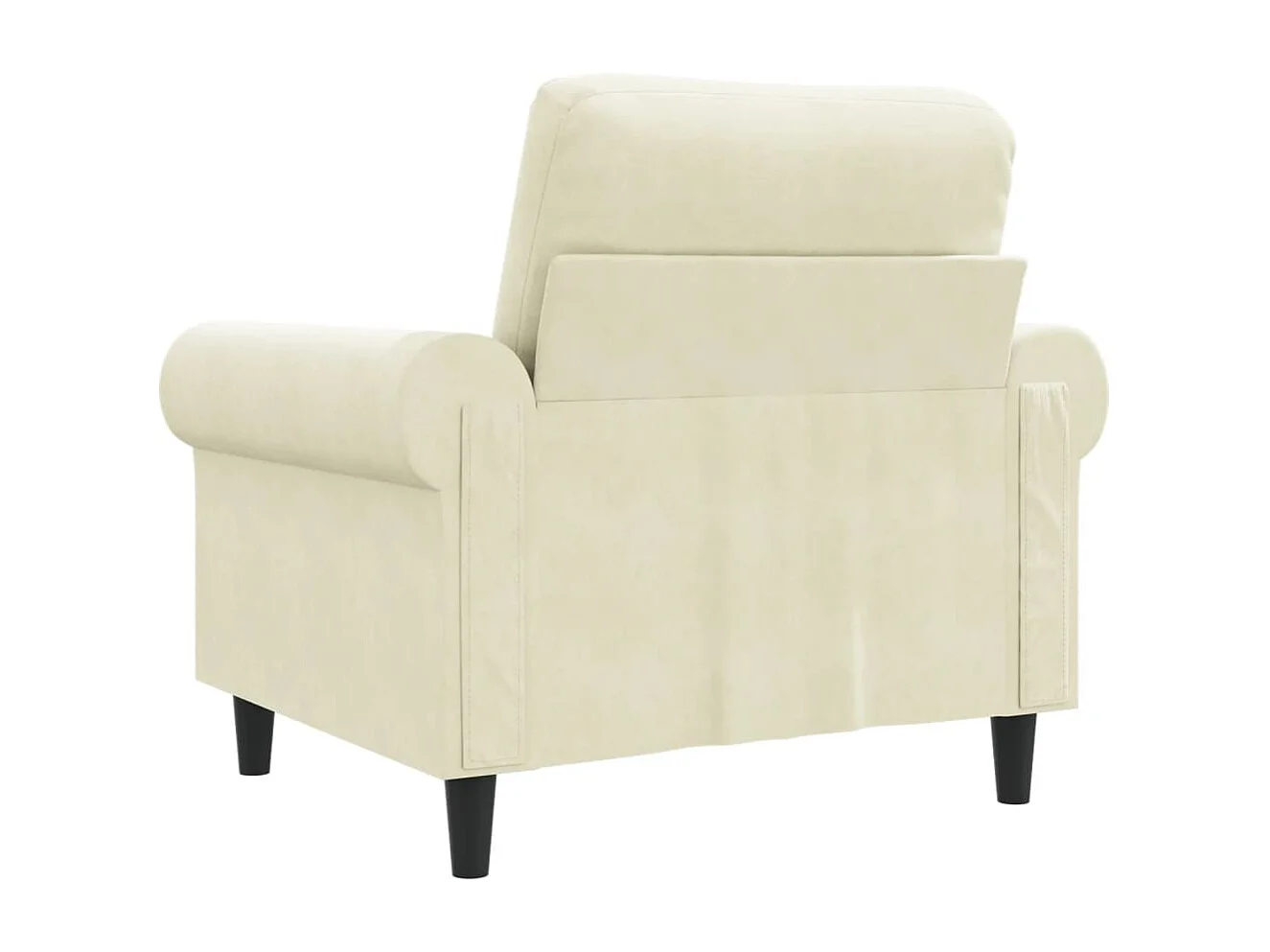 Sillón de terciopelo color crema 60 cm