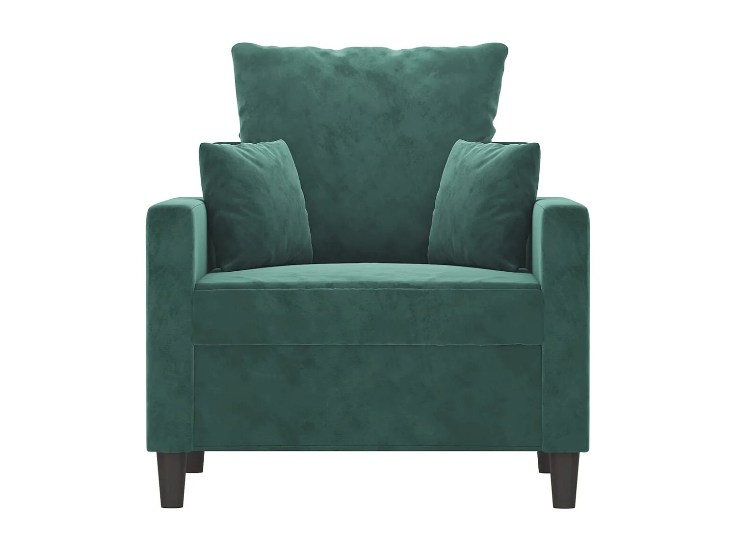 Sillón de terciopelo verde oscuro 60 cm