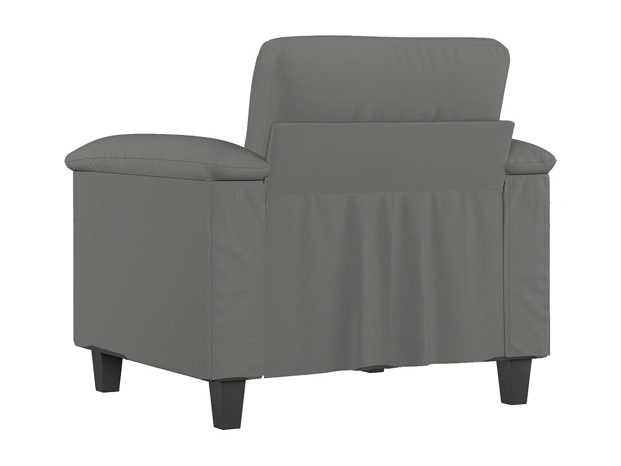 Fauteuil gris foncé 60 cm tissu microfibre