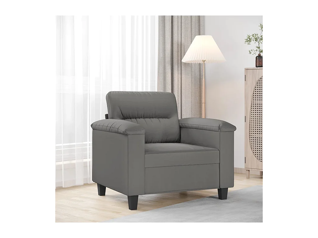 Fauteuil gris foncé 60 cm tissu microfibre
