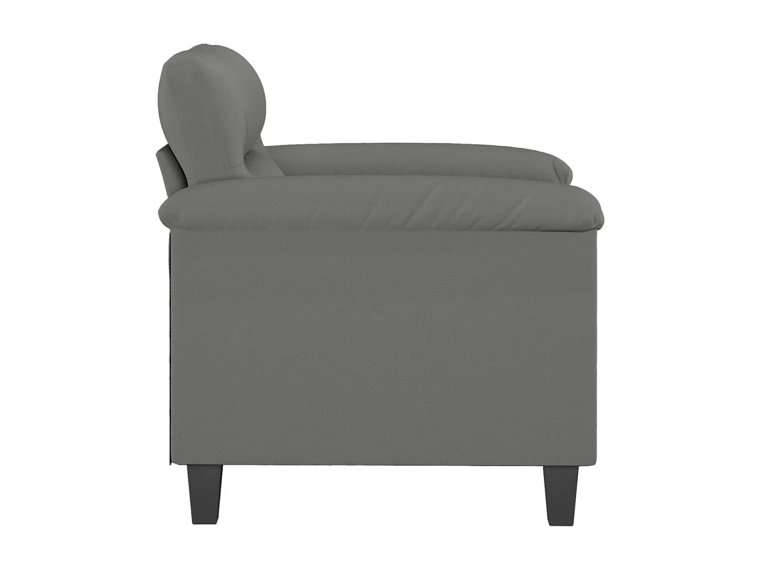 Fauteuil gris foncé 60 cm tissu microfibre
