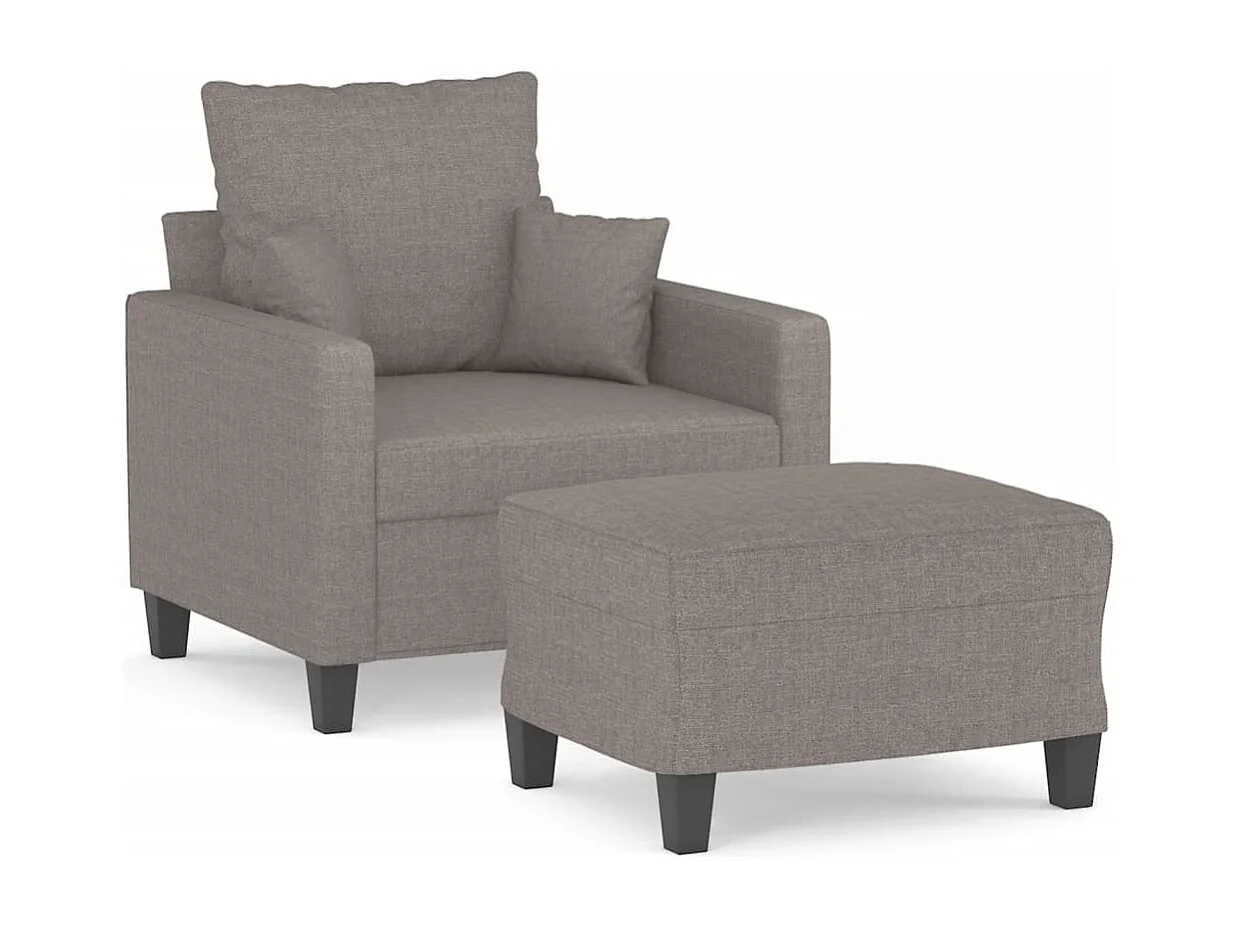 Fauteuil avec repose-pied Taupe 60 cm Tissu