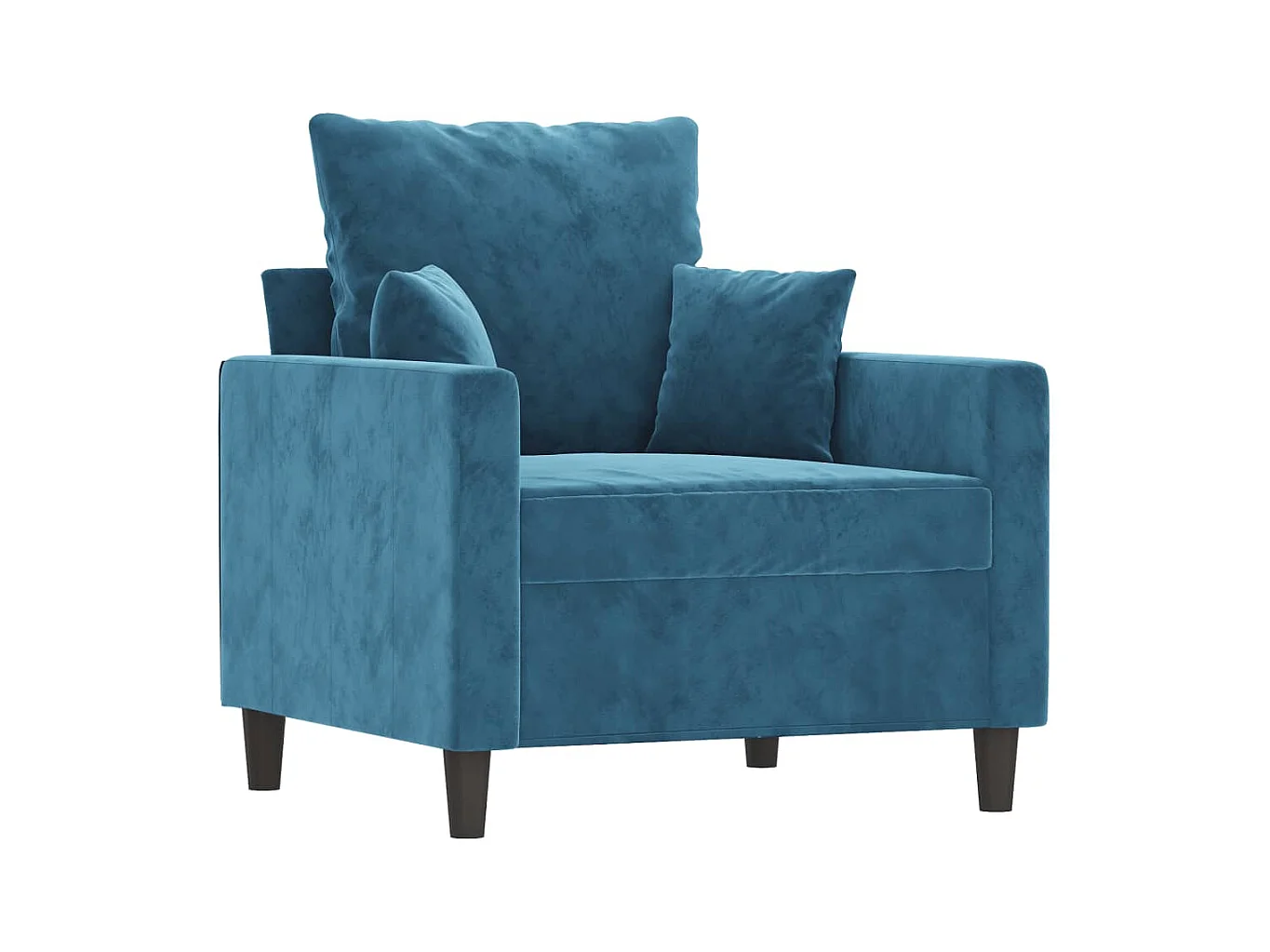 Fauteuil avec repose-pied Bleu 60 cm Velours
