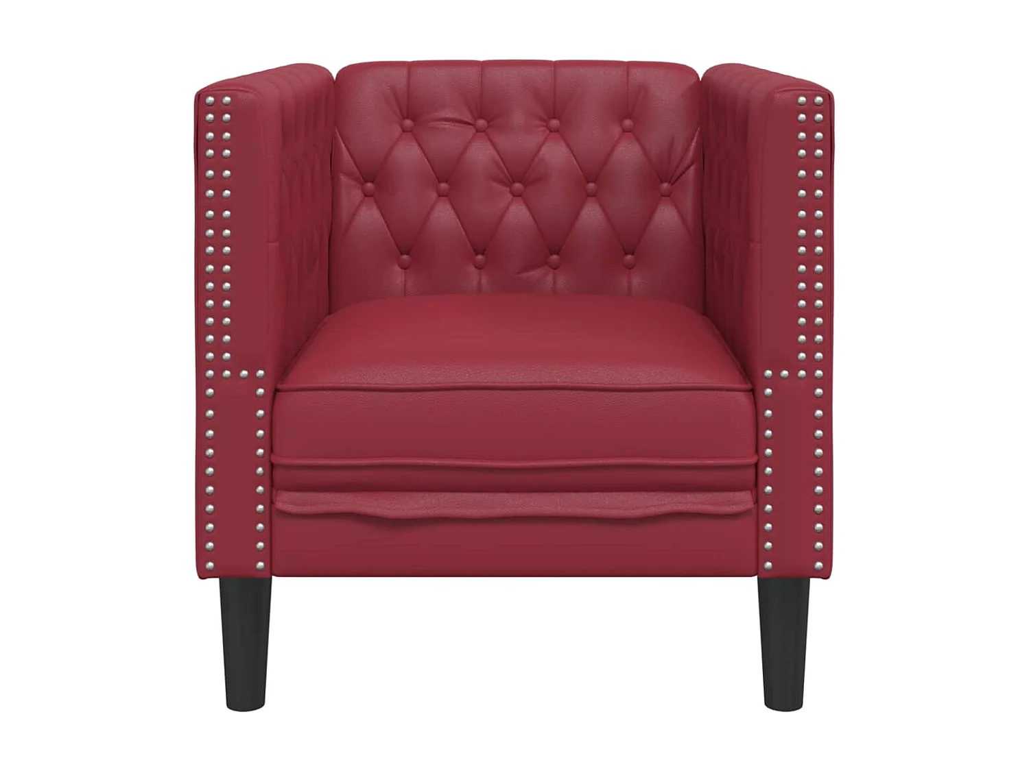 Fauteuil Chesterfield rouge bordeaux similicuir