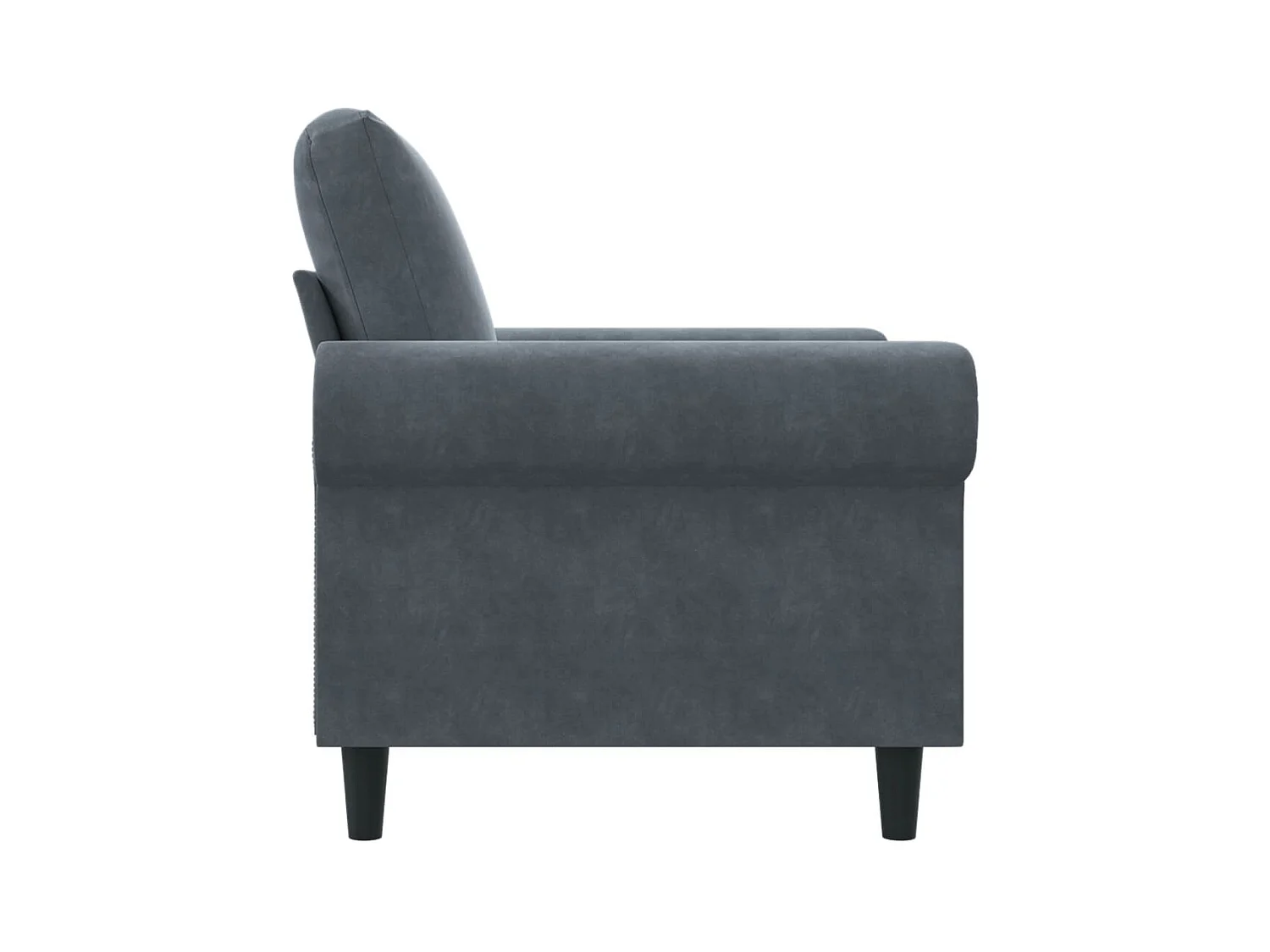 Fauteuil Gris foncé 60 cm Velours
