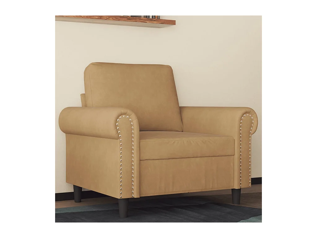 Fauteuil Marron 60 cm Velours