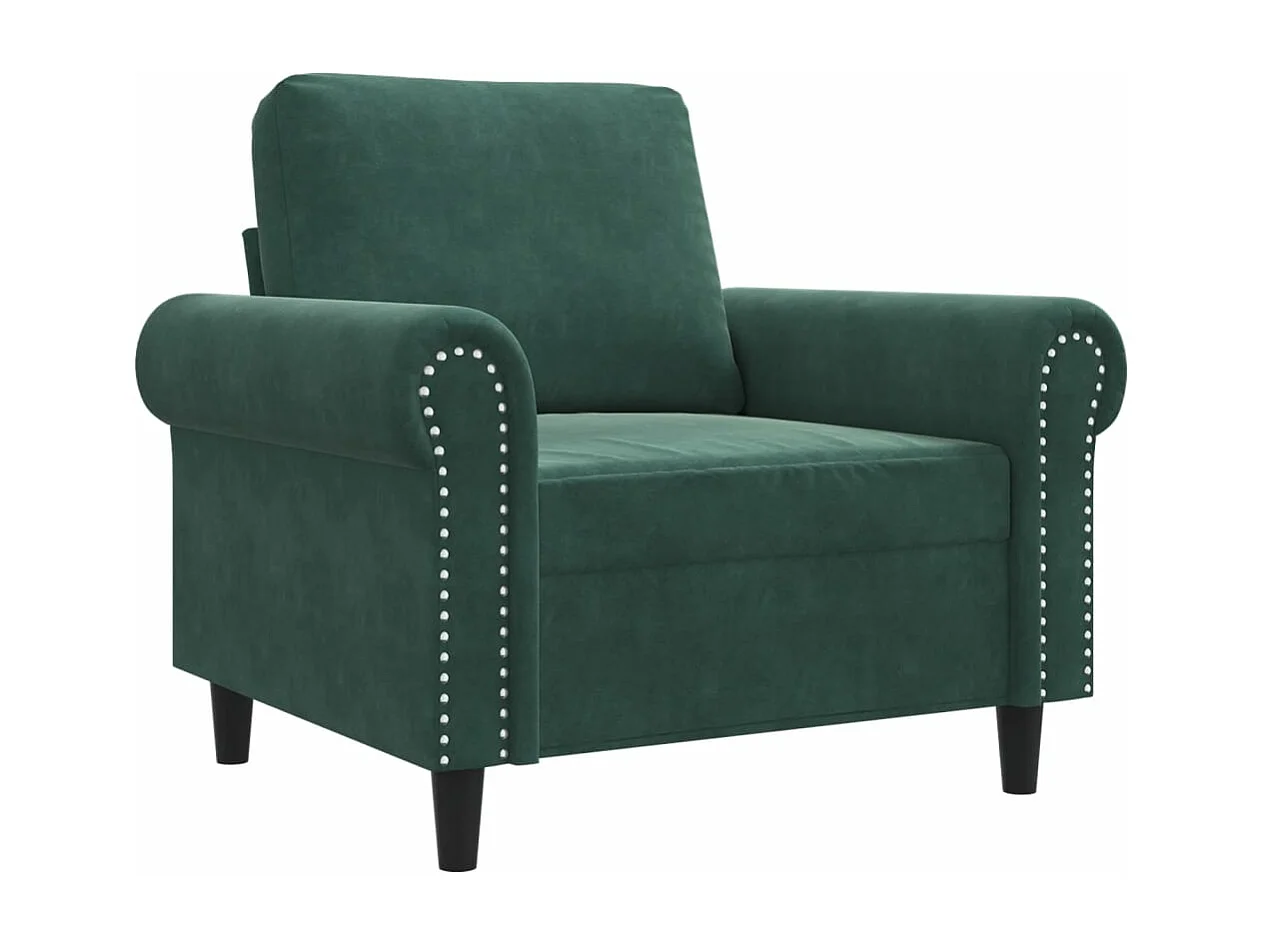 Fauteuil Vert foncé 60 cm Velours