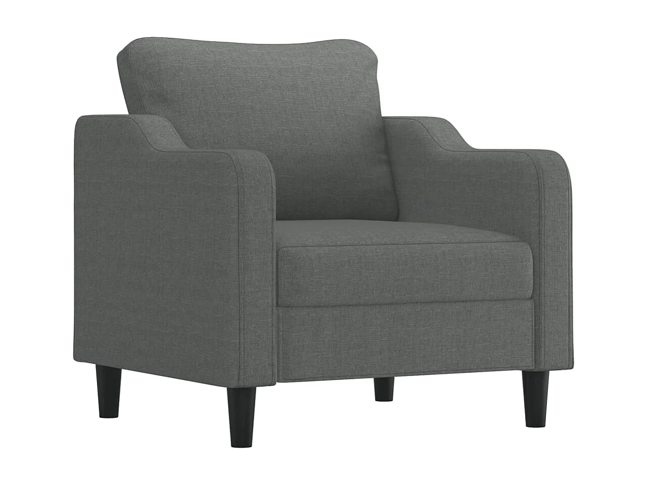 Fauteuil avec repose-pied Gris foncé 60 cm Tissu