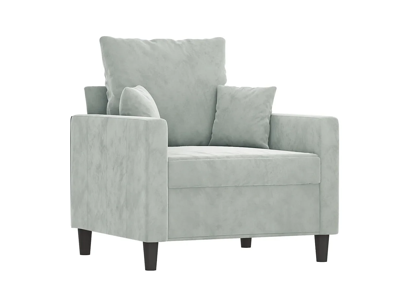 Fauteuil avec repose-pied Gris clair 60 cm Velours