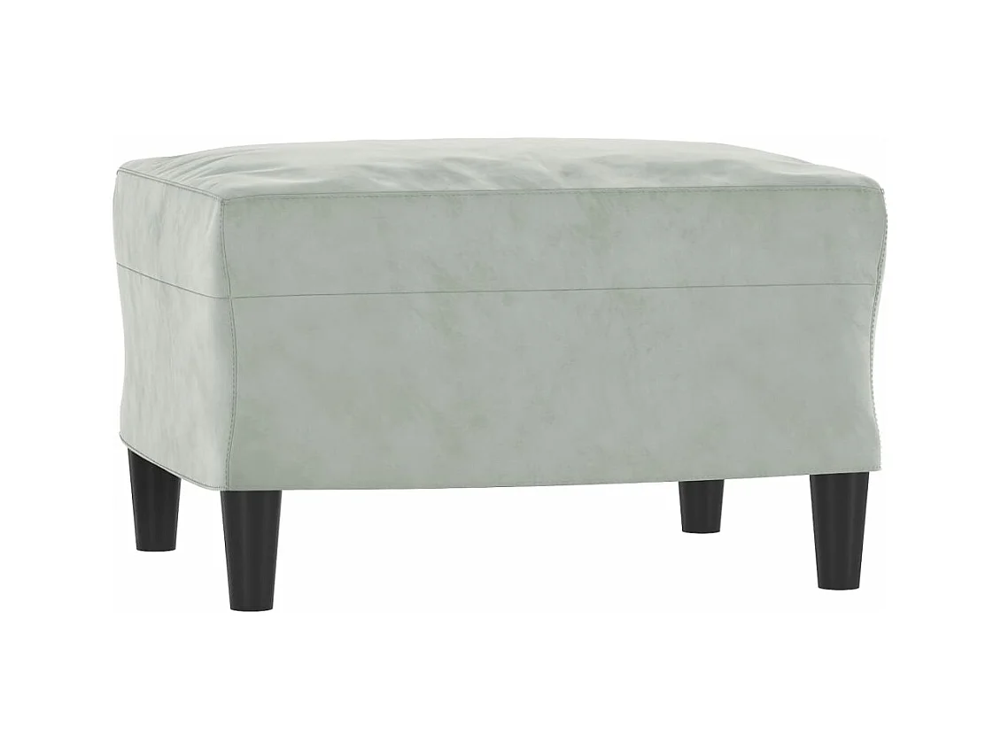 Fauteuil avec repose-pied Gris clair 60 cm Velours