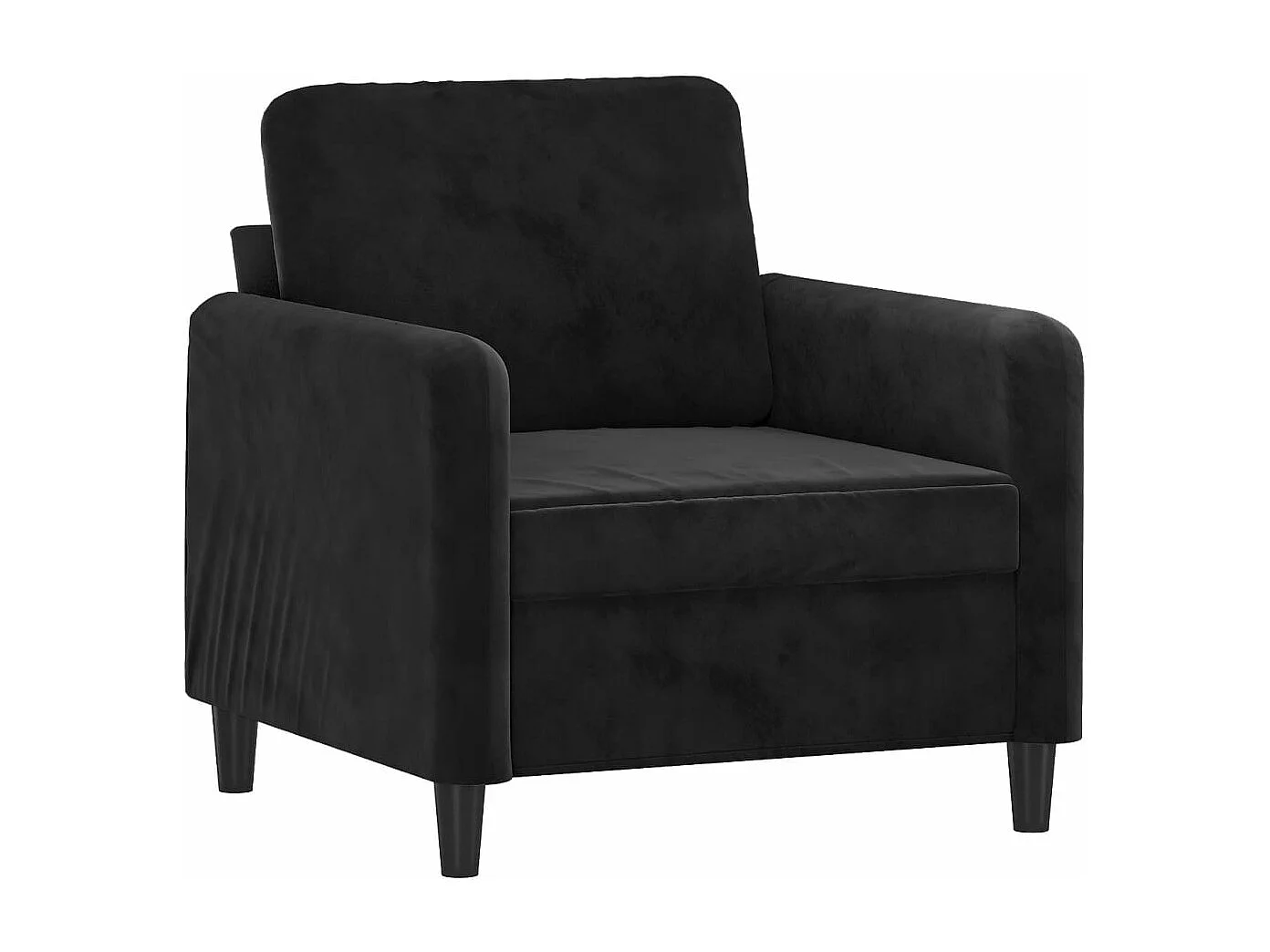 Fauteuil met voetenbank 60 cm fluweel zwart