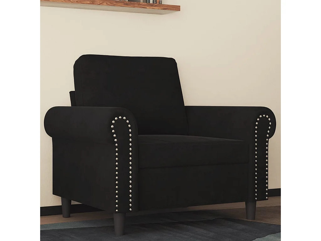 Fauteuil 60 cm fluweel zwart