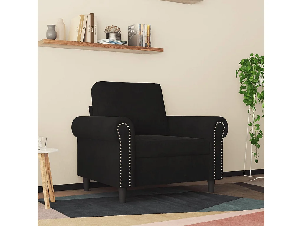 Fauteuil 60 cm fluweel zwart