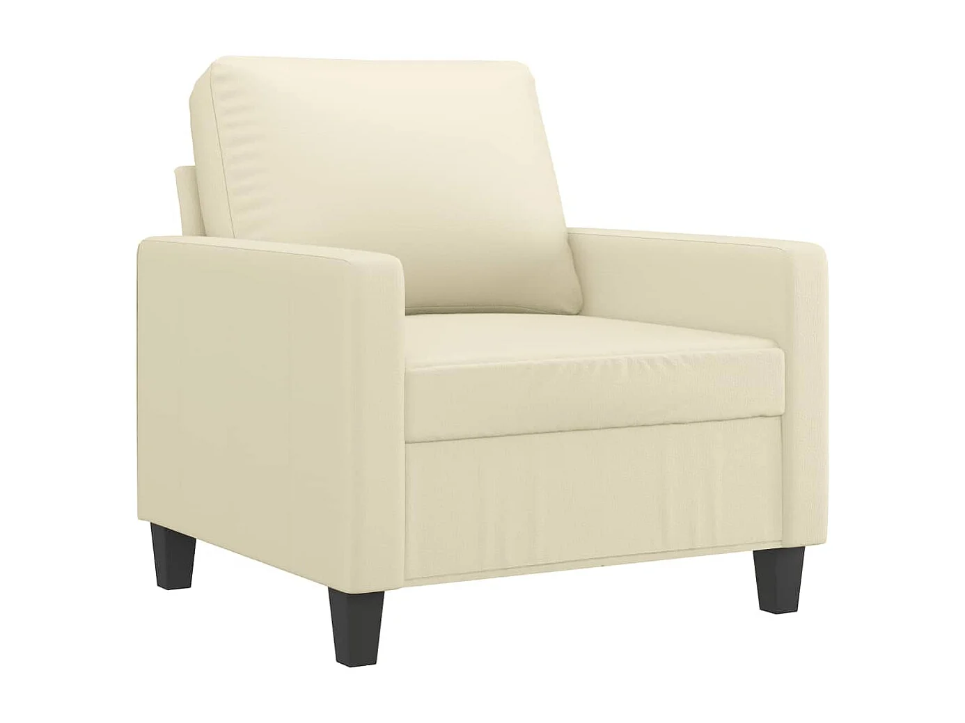 Fauteuil avec repose-pied Crème 60 cm Similicuir
