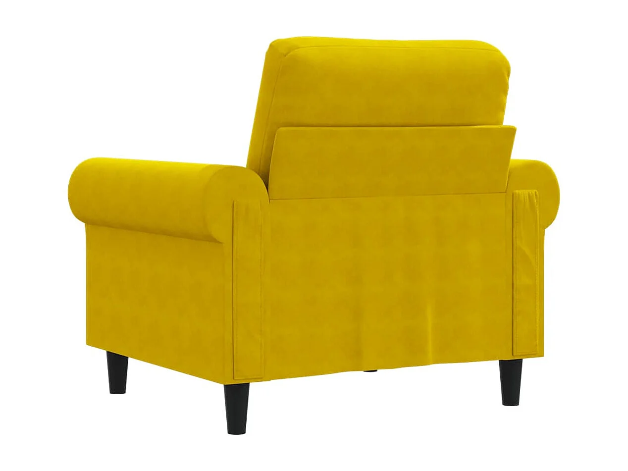 Fauteuil Jaune 60 cm Velours