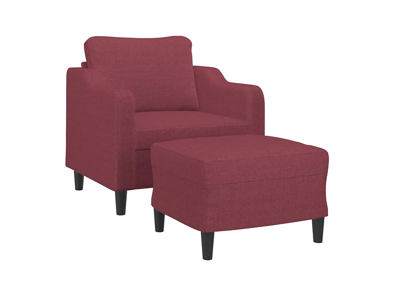 Fauteuil avec repose-pied Rouge bordeaux 60 cm Tissu