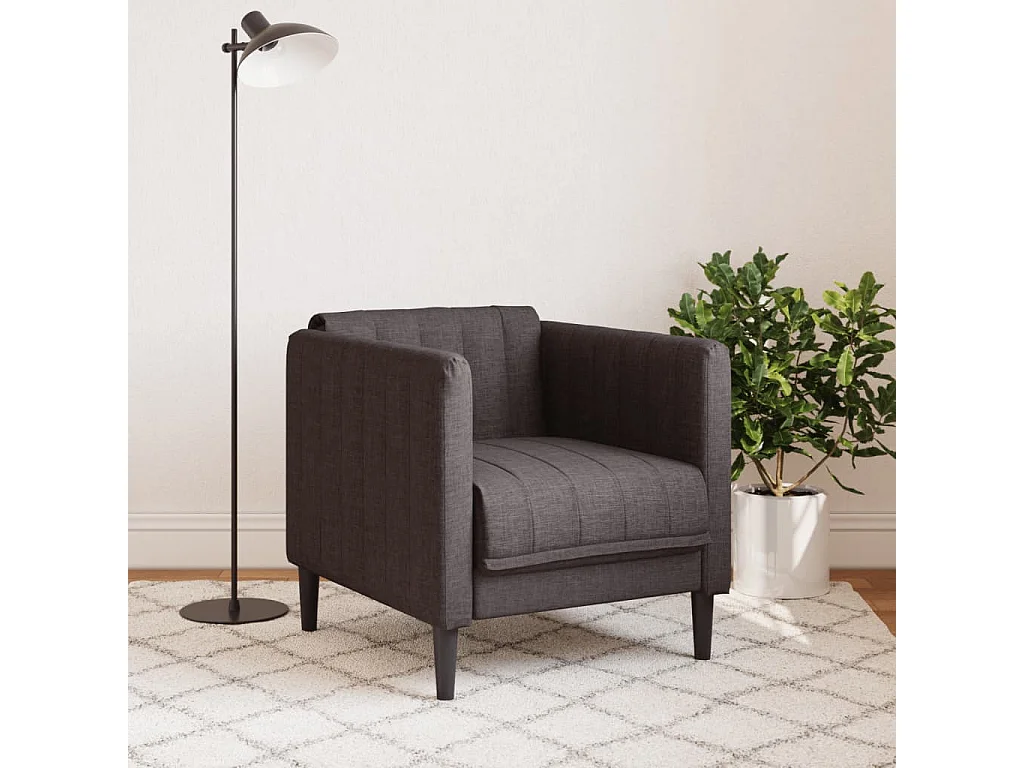 Fauteuil stof donkerbruin