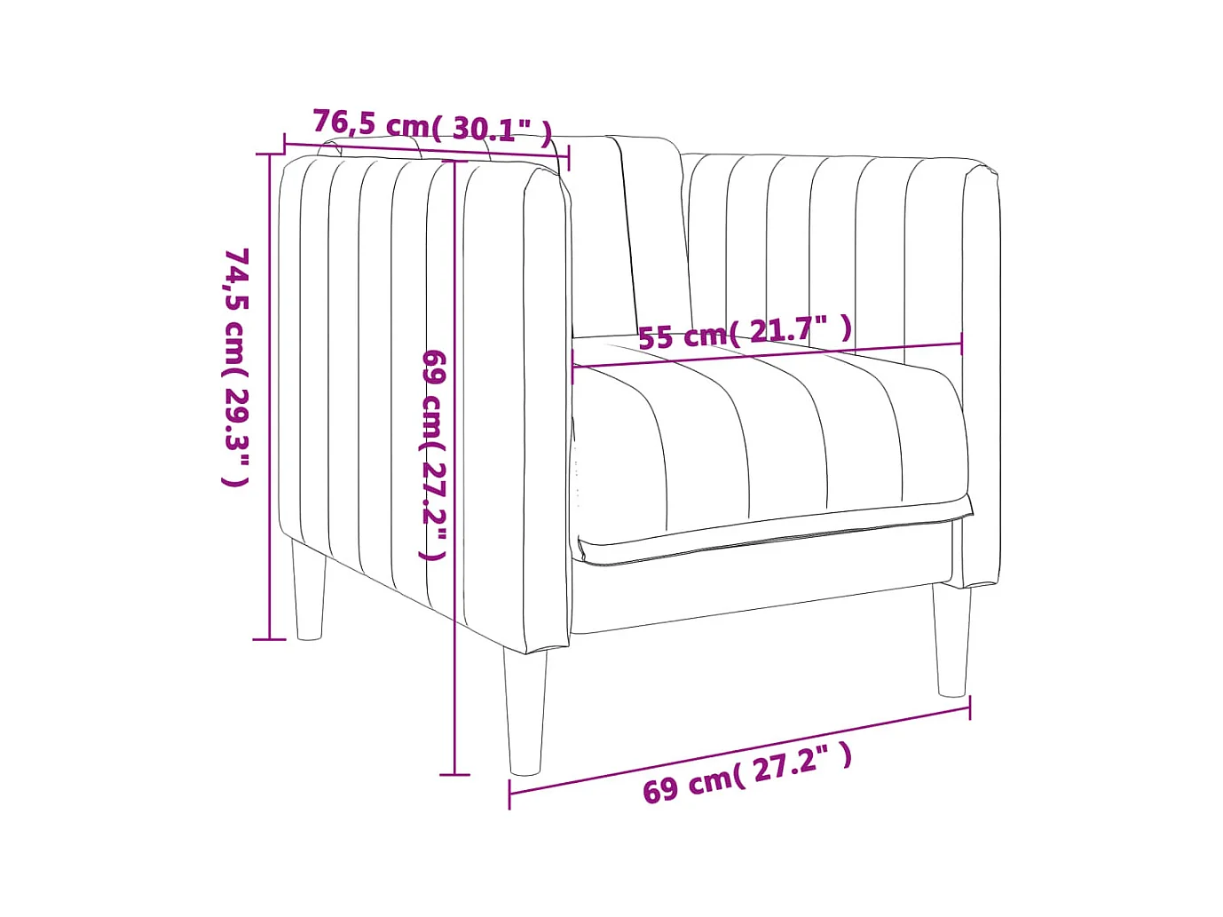 Fauteuil marron foncé tissu