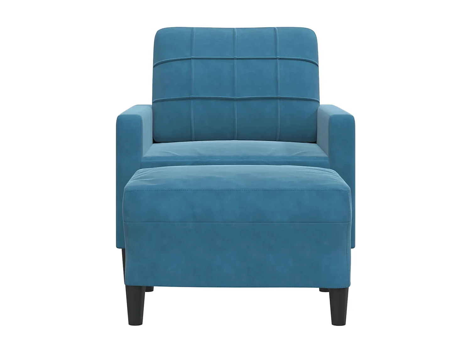Poltrona com apoio de pés 60 cm veludo azul