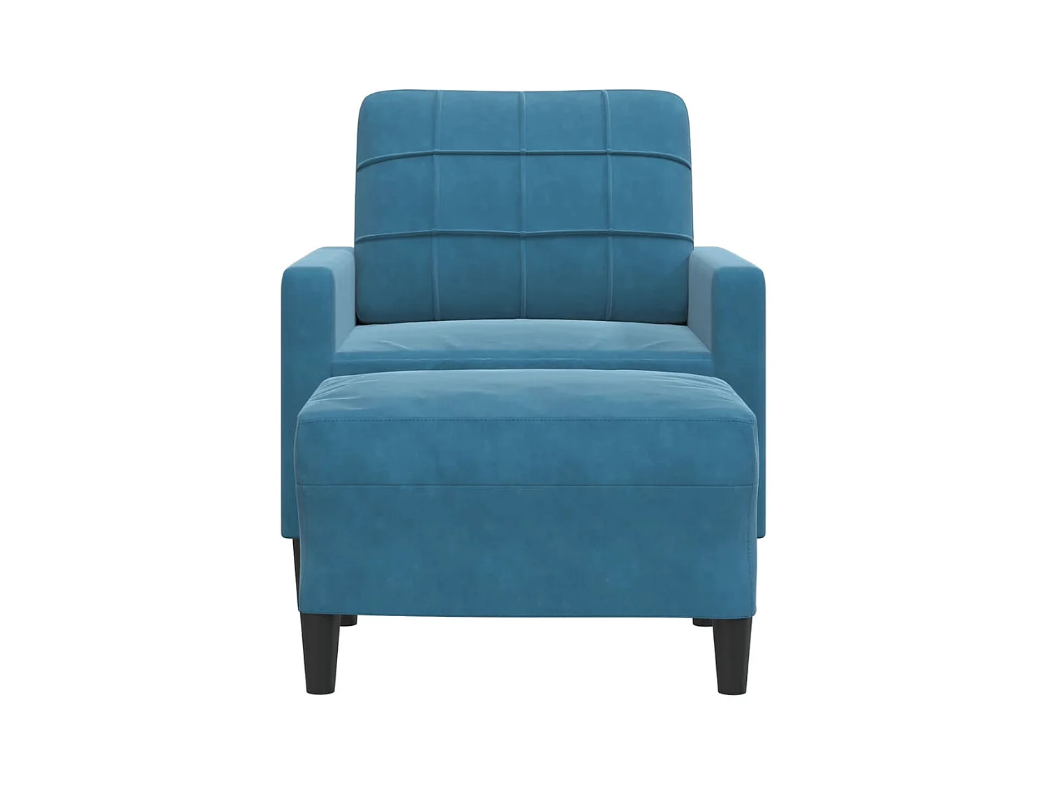 Fauteuil avec repose-pied Bleu 60 cm Velours