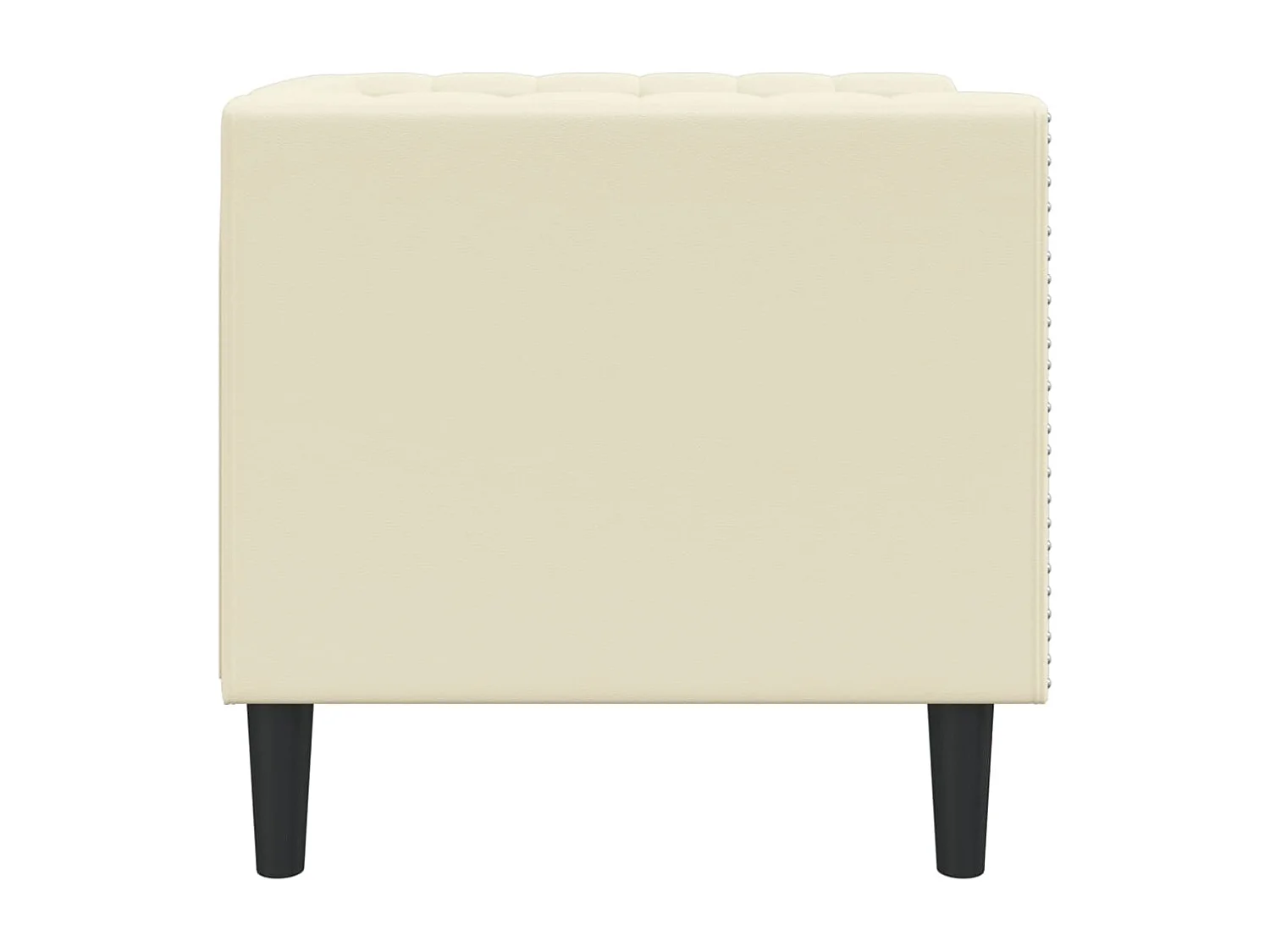 Fauteuil Chesterfield-stijl kunstleer crèmekleurig