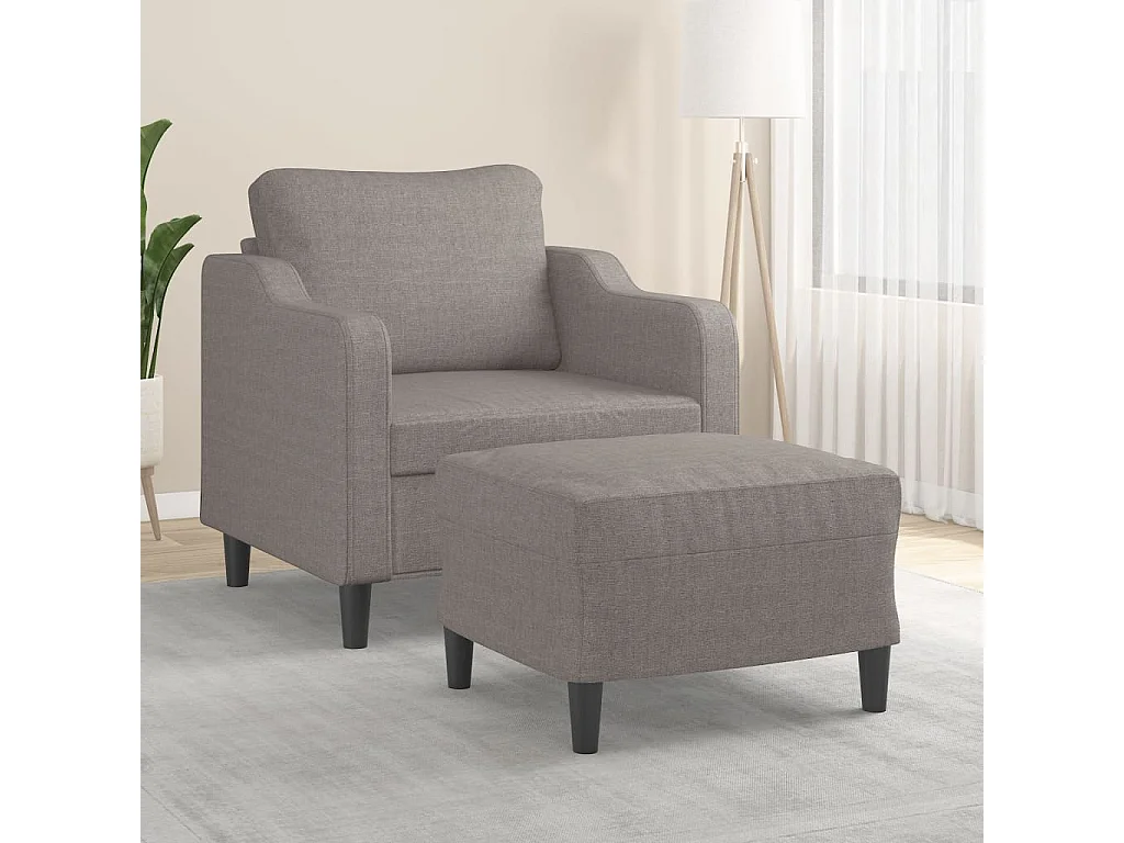 Fauteuil avec repose-pied Taupe 60 cm Tissu