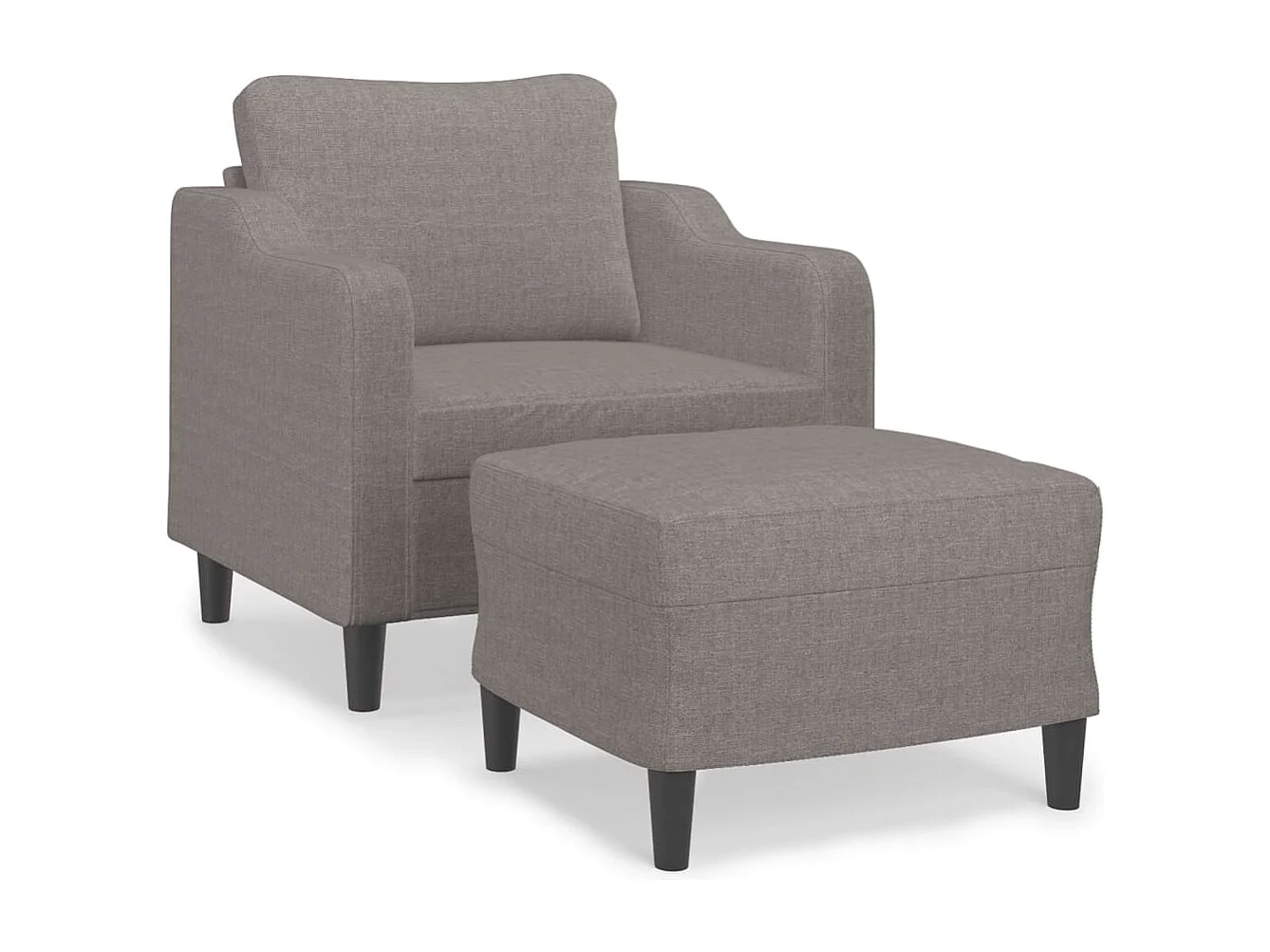 Fauteuil avec repose-pied Taupe 60 cm Tissu