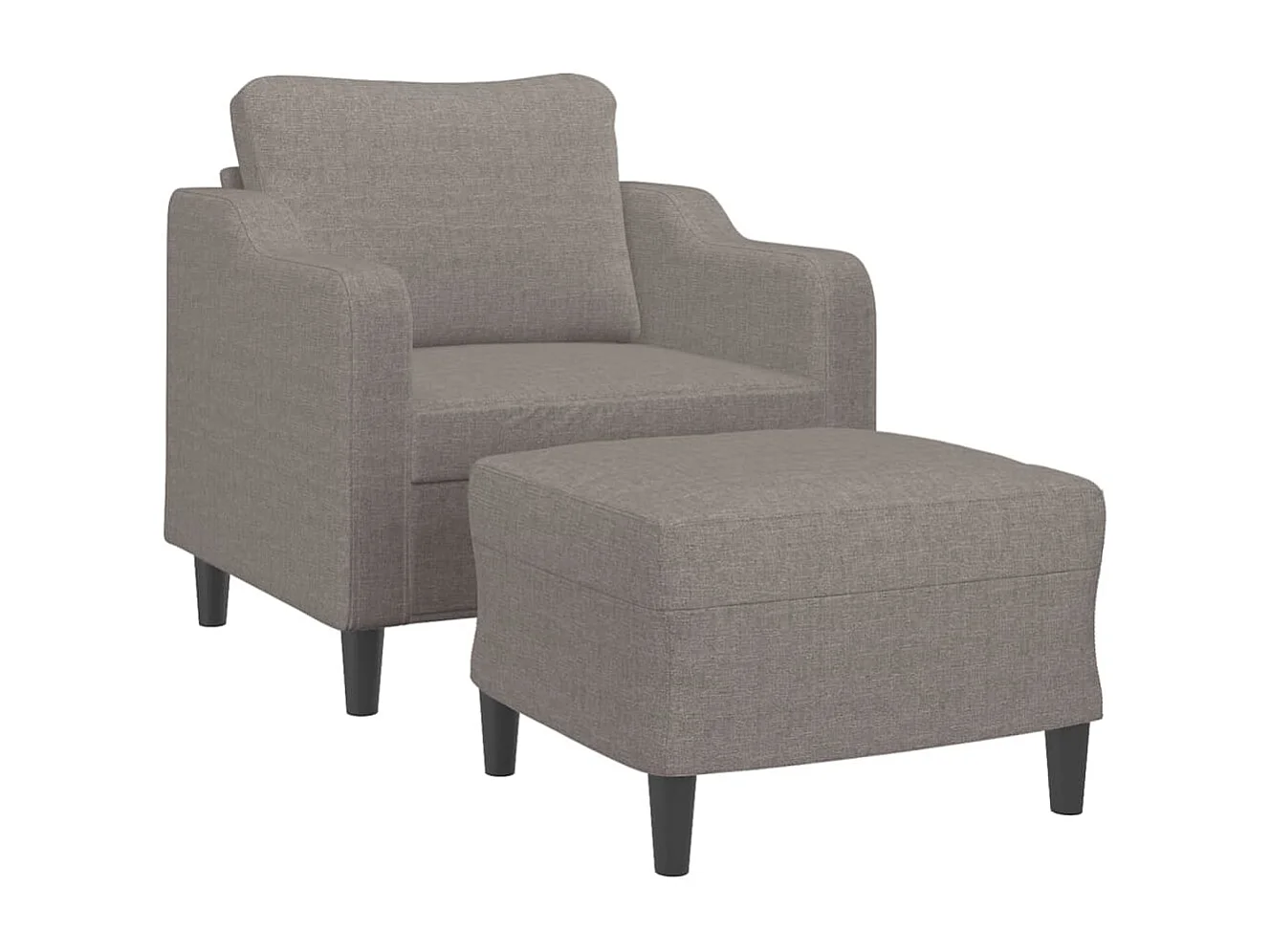 Fauteuil avec repose-pied Taupe 60 cm Tissu