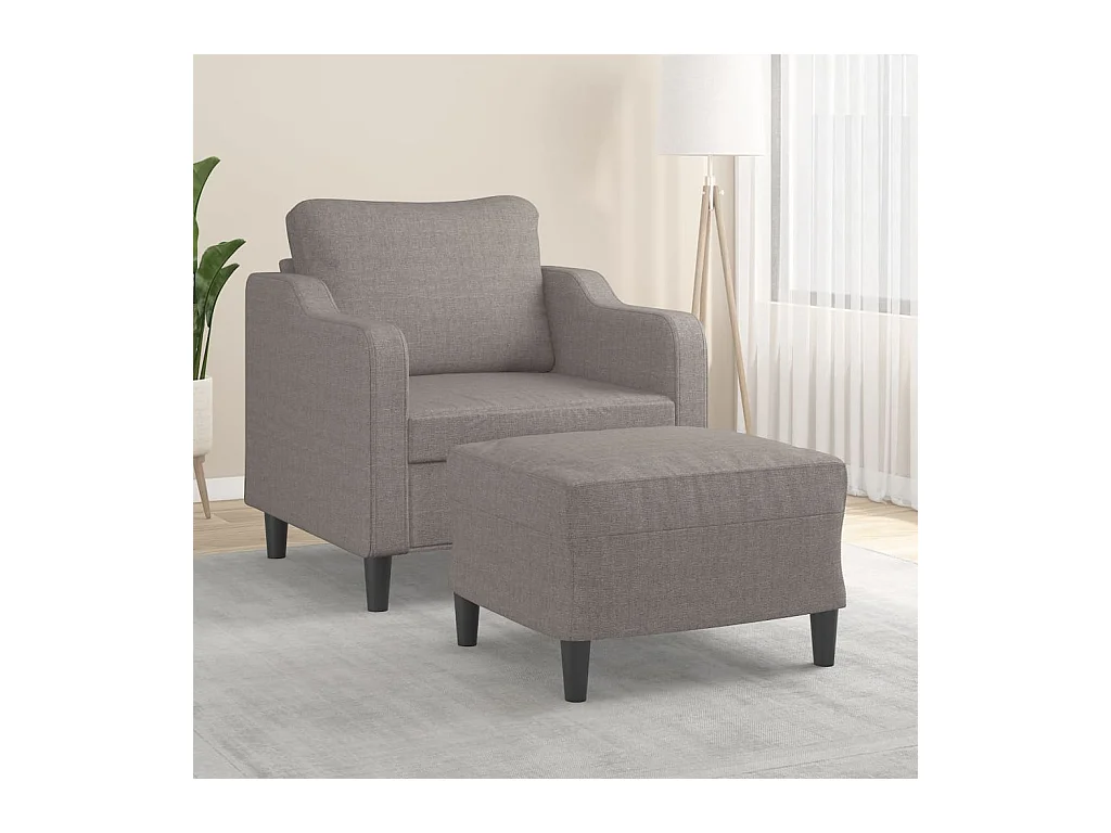 Fauteuil avec repose-pied Taupe 60 cm Tissu
