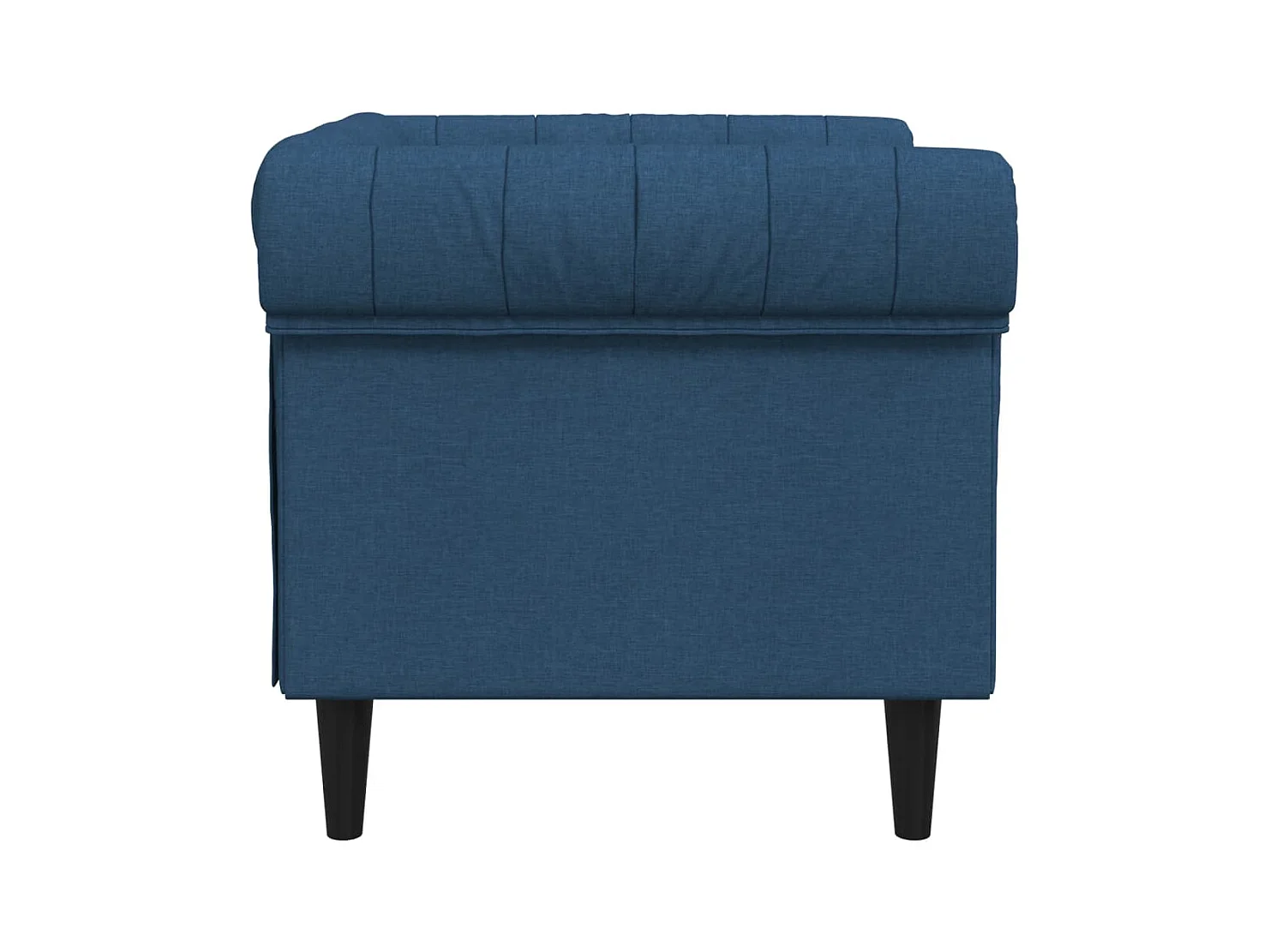 Fauteuil Chesterfield bleu tissu