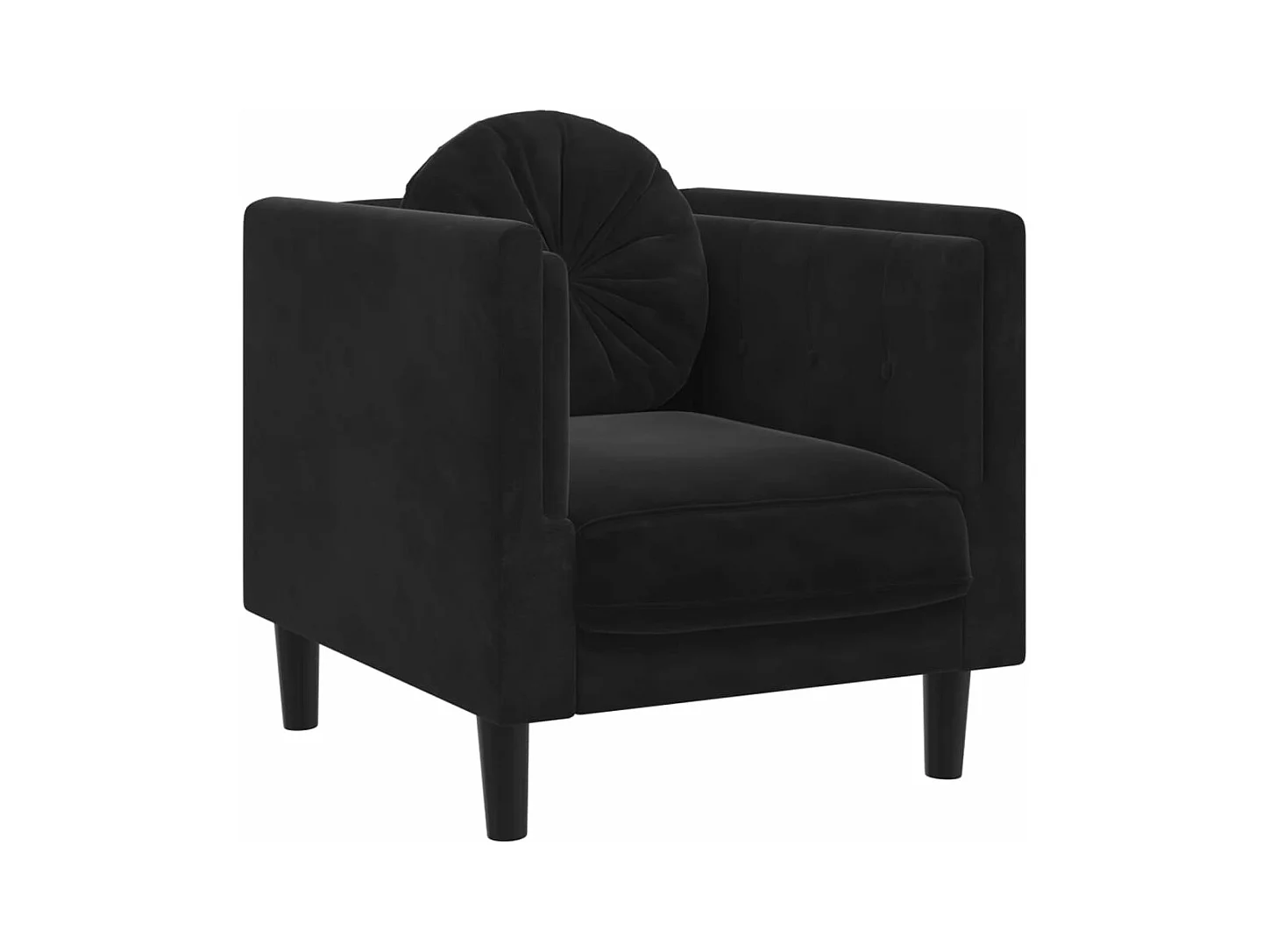 Fauteuil avec coussin noir velours