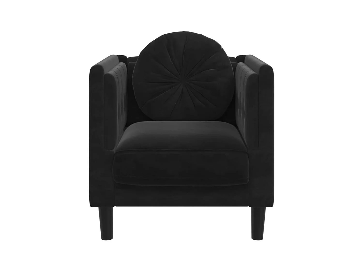 Fauteuil avec coussin noir velours