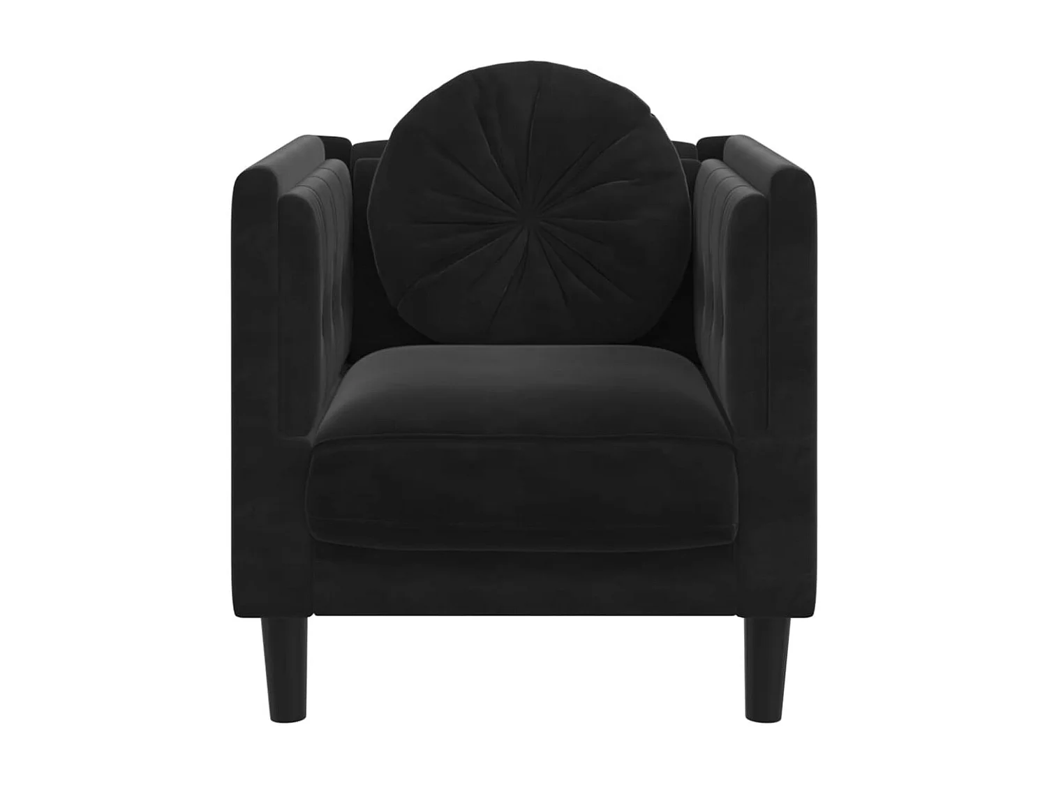 Fauteuil avec coussin noir velours