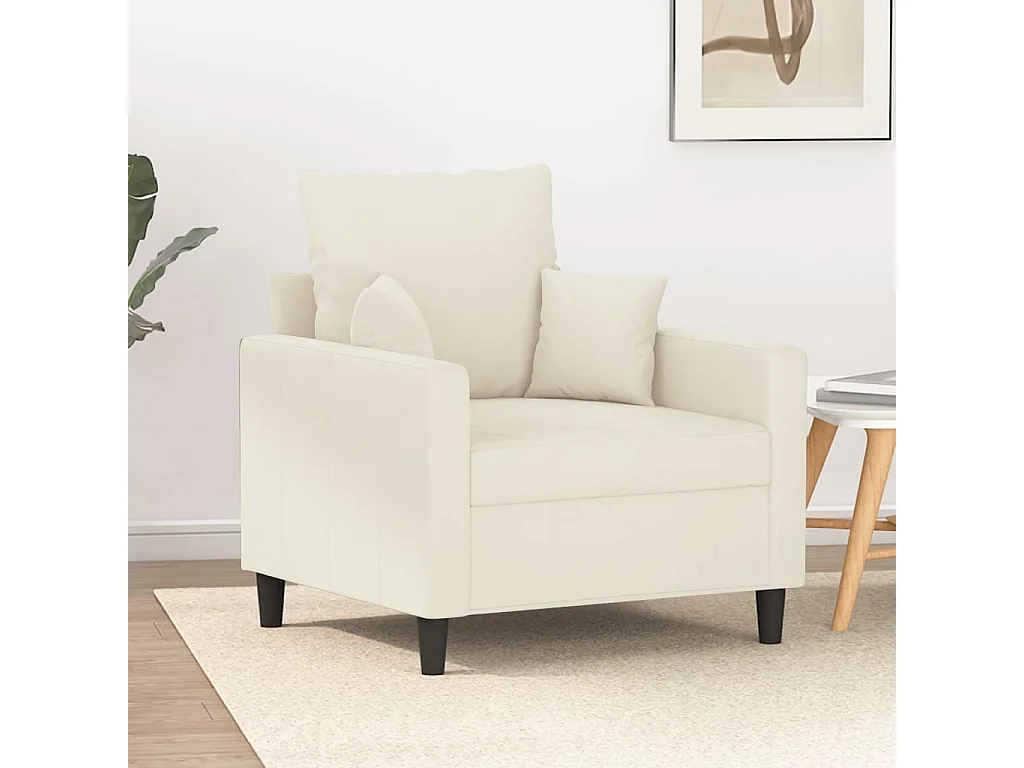 Fauteuil Crème 60 cm Velours
