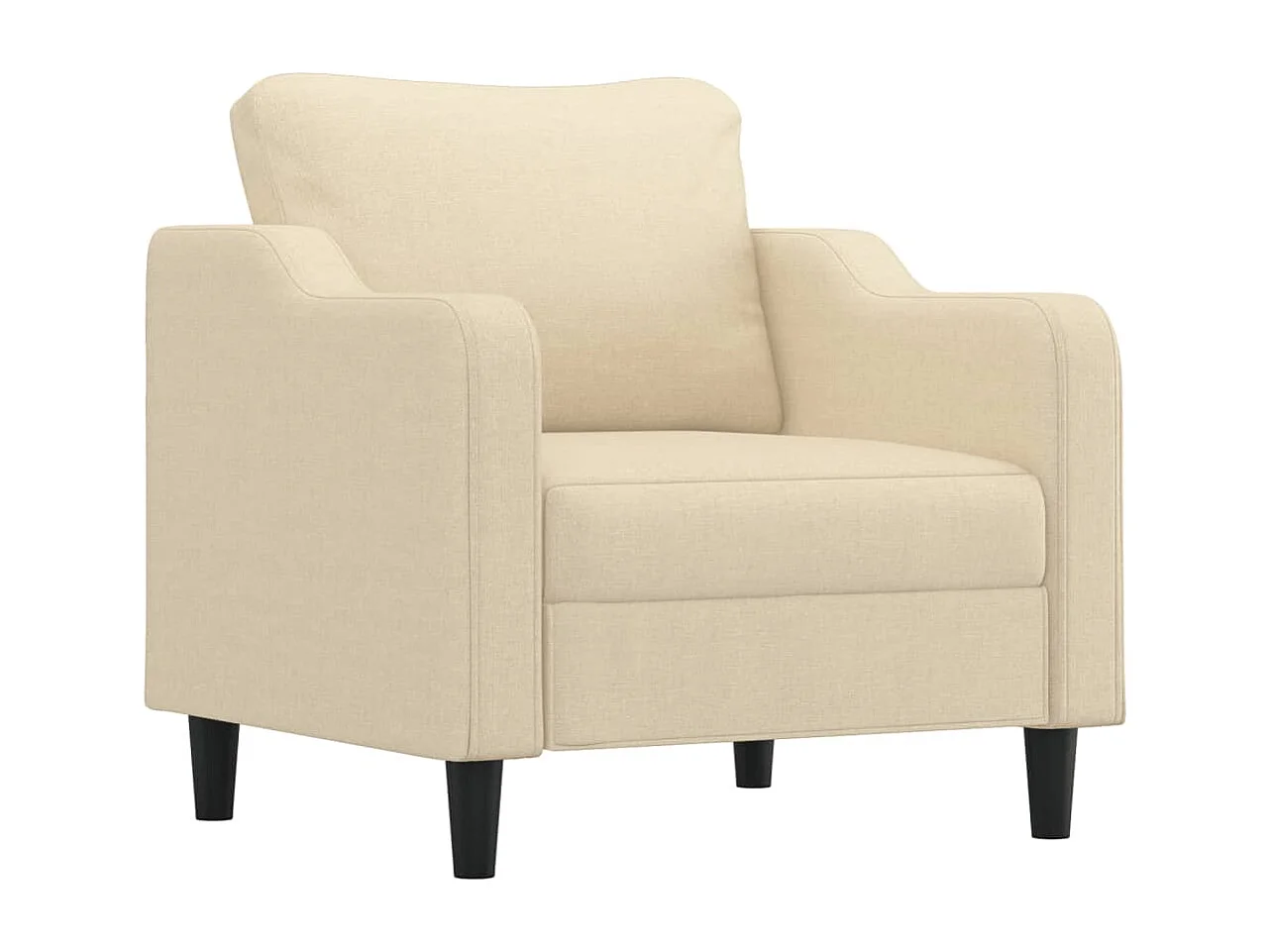 Fauteuil avec repose-pied Crème 60 cm Tissu