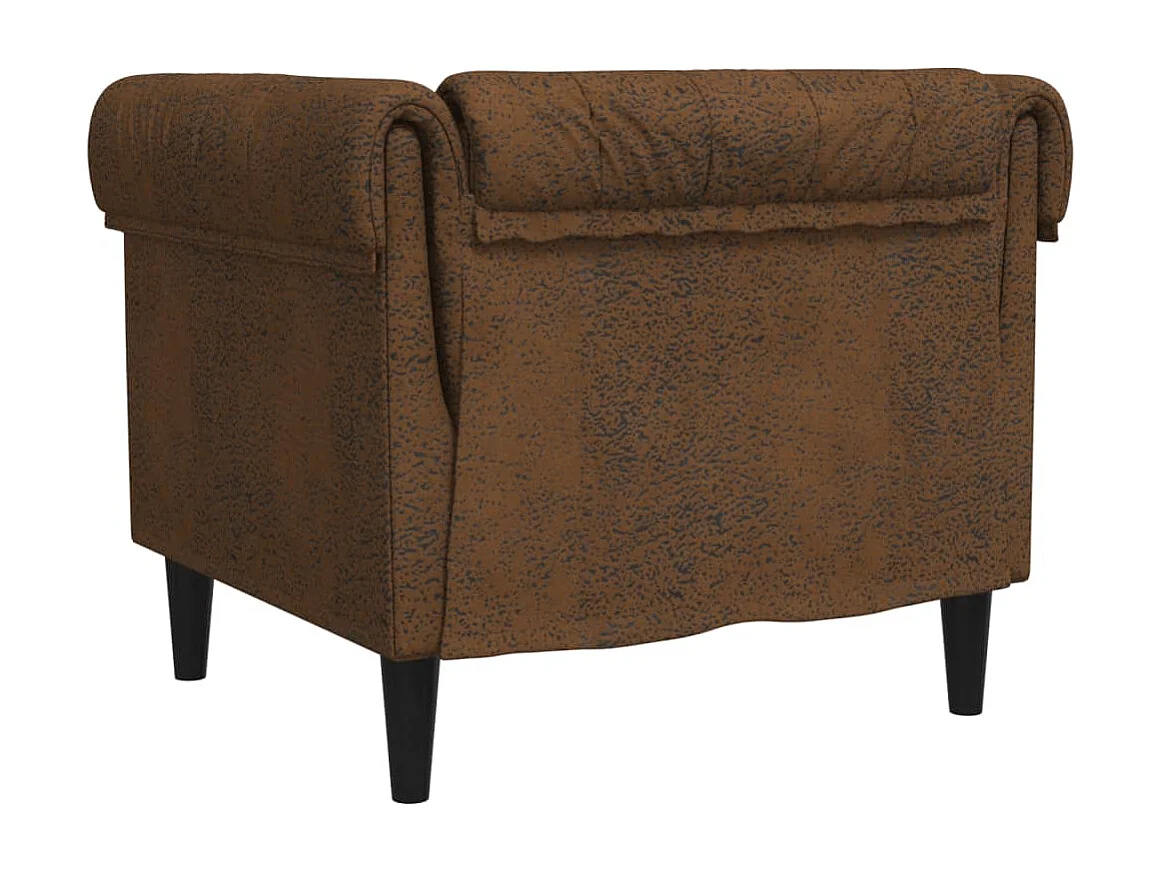 Fauteuil Chesterfield-stijl stof bruin