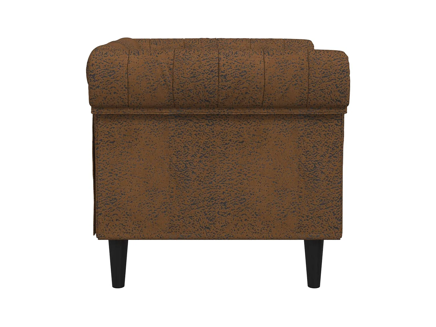 Fauteuil Chesterfield marron tissu
