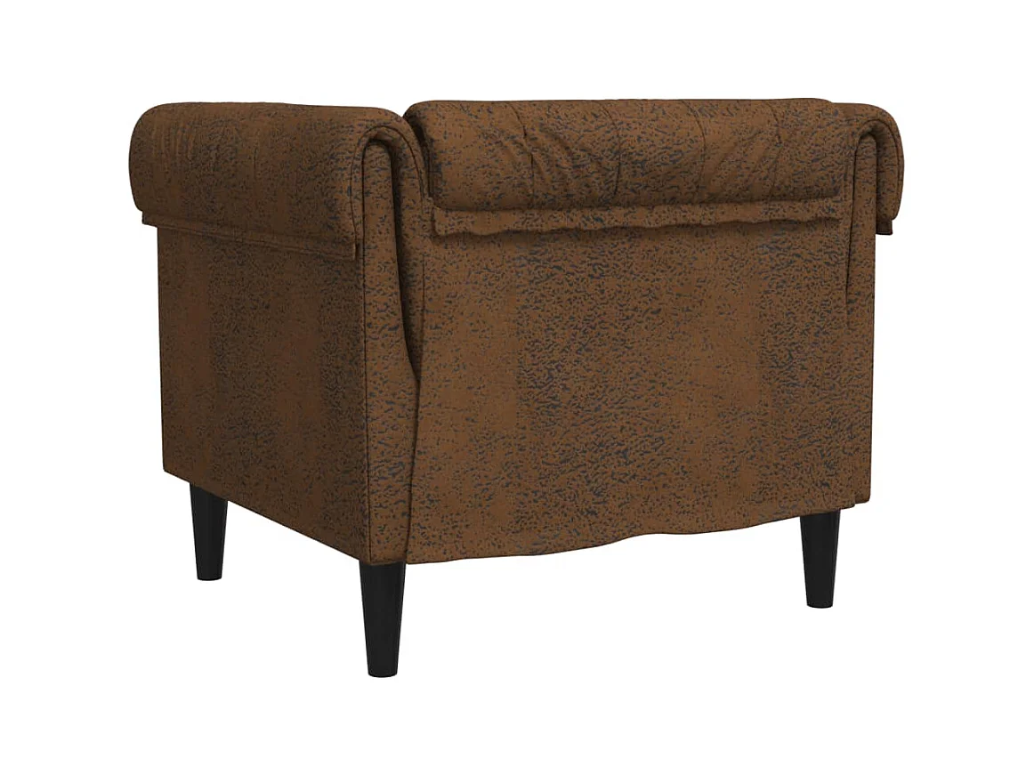 Fauteuil Chesterfield marron tissu
