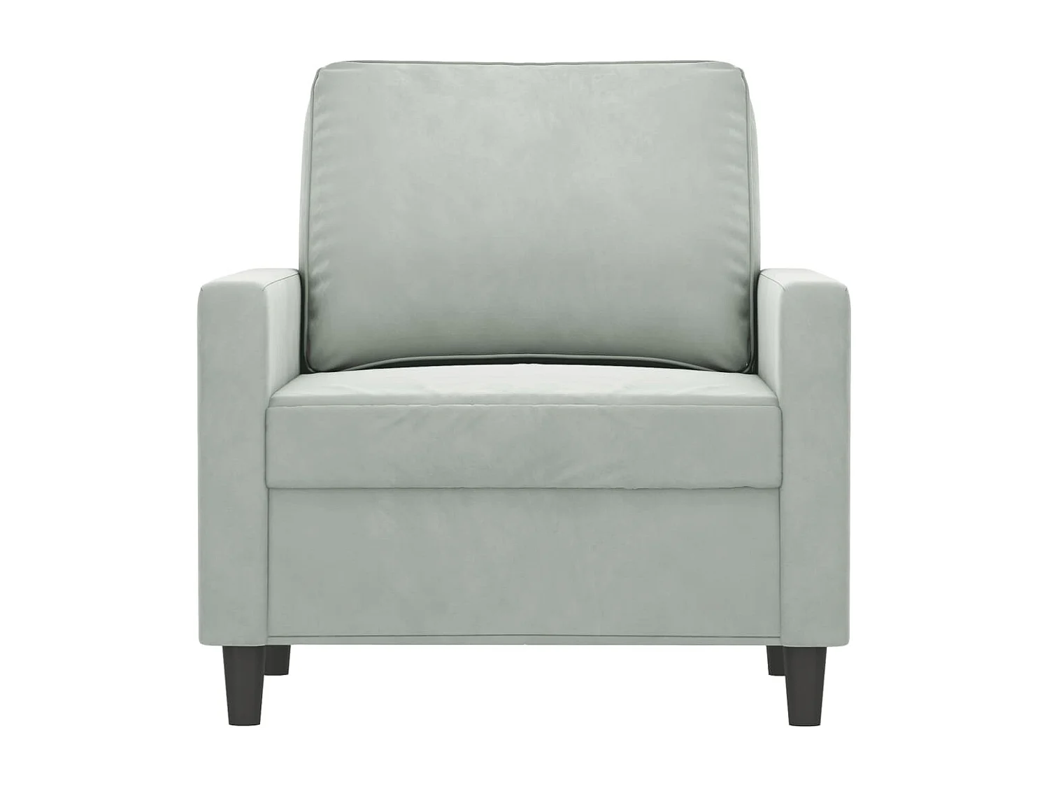 Fauteuil Gris clair 60 cm Velours