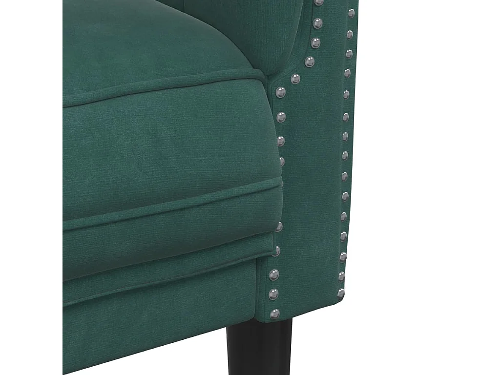 Fauteuil vert foncé velours