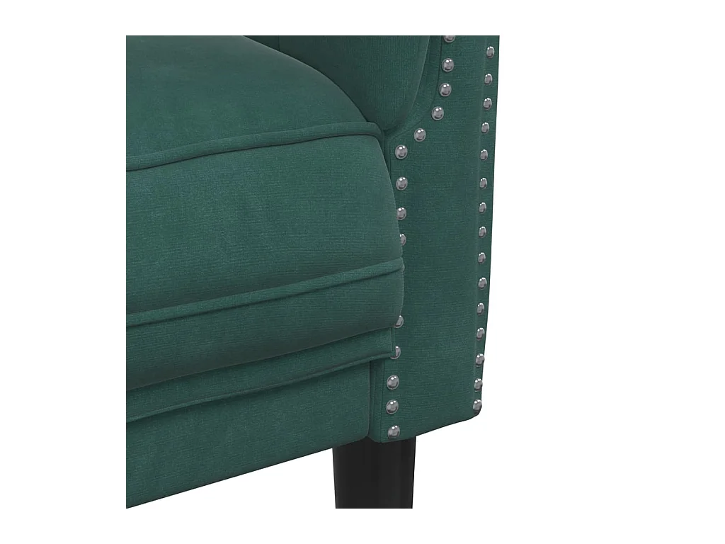 Fauteuil vert foncé velours