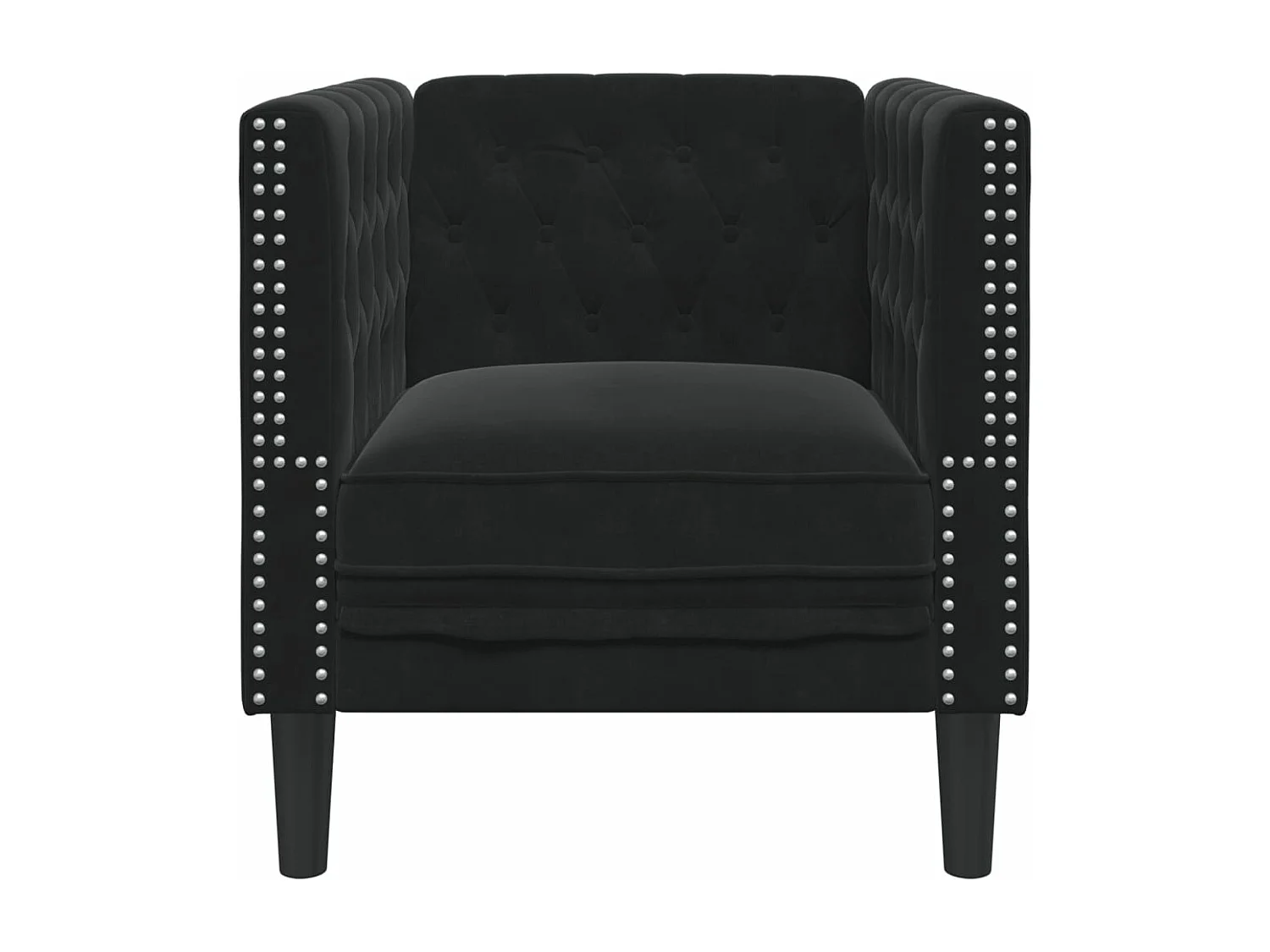 Fauteuil Chesterfield-stijl fluweel zwart