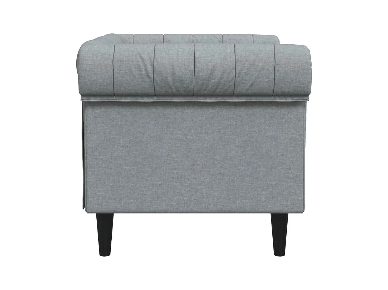 Fauteuil Chesterfield gris clair tissu
