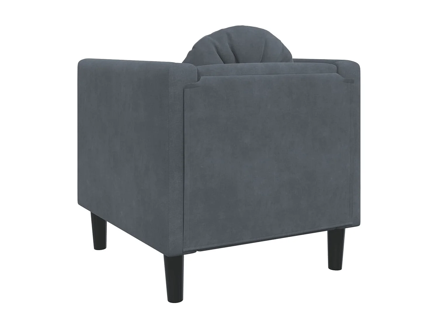 Fauteuil avec coussin gris foncé velours