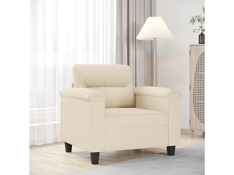 Sillón de tela de microfibra beige 60 cm