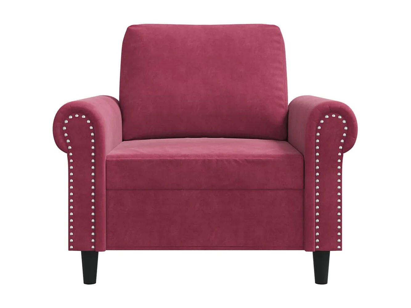 Fauteuil Rouge bordeaux 60 cm Velours