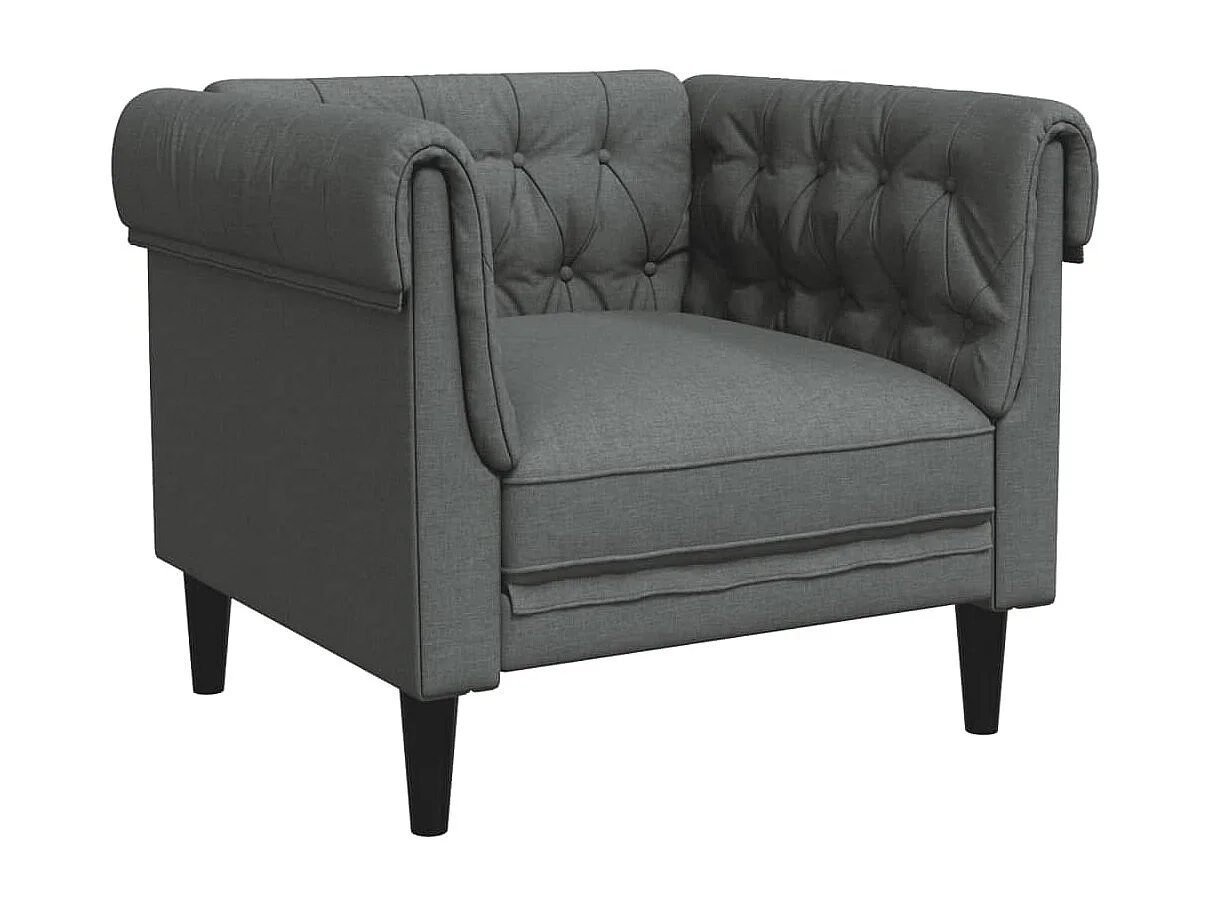 Fauteuil Chesterfield-stijl stof donkergrijs